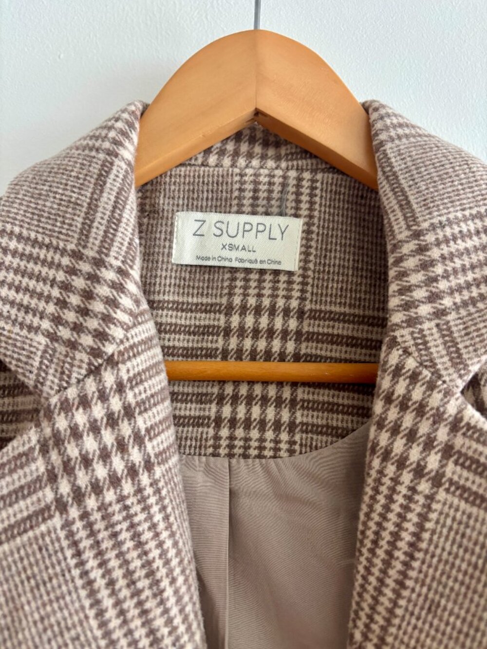 Z Supply Plaid Tan Blazer - Picture 2 of 4
